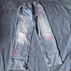 H&M ハローキティ刺繍デニムパンツ 135cmのサムネイル