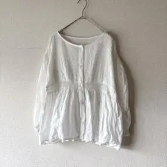 萌 モユル マツオインターナショナル 麻100% シワ加工 ジャケット 白 40 萌 モユル マツオインターナショナル 麻100% シワ加工 ジャケット 白
