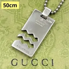 美品✨GUCCIグッチ、星座チャーム(水瓶座)シルバー925ネックレス_526 