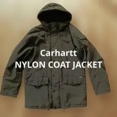 防寒カーハート ナイロンフードコートジャケット ピンズ付ミッションディストリクト