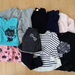 【まとめ売り】トレーナー&スカート付きレギンス8点セット女の子 110cm
