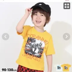 ダイナソー 幼児　恐竜　Tシャツ　夏服　半袖　オレンジ　120センチ
