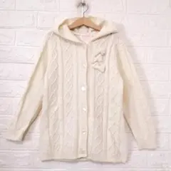 mezzo piano　リボン付きニットカーディガン