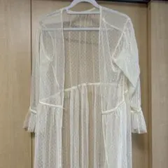 シアーブラウス カーディガン ロングカーディガン シアー レース