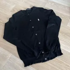 ★美品★ラルフローレン ブラック カーディガン 長袖 ボタン付き L 綿100％