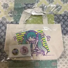 未開封 Happyくじ 初音ミク G賞 缶バッチ付きトートバッグ ① 2013