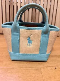✨希少✨ポロラルフローレン　ミニトートバッグ 　ペイズリー柄　ターコイズ　ブルー