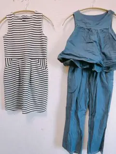 キッズ　子ども服　女児　ワンピース　サロペット　130 まとめ売り　２点セット