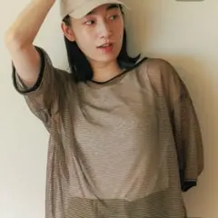 Niko and…シアーボーダープルオーバー　モカ