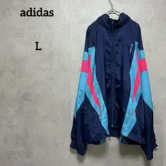 80's US古着 adidas ジップアップ ナイロン ジャケット 長袖 L