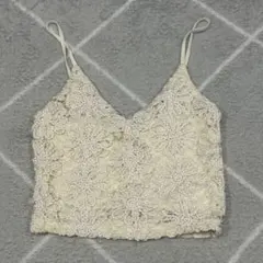 ZARA ザラ キャミソール アイボリー 花柄 刺繍