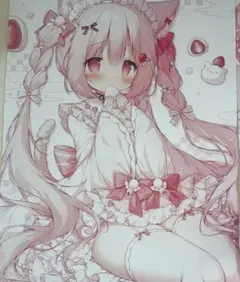 桃豆こまもち タペストリー こぼねちゃん みるくちゃん 希少！꒰ঌ桃豆こまもち 先生໒꒱キャンディこぼね&みるく横長B2