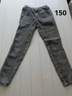 【GU】グレー デニムパンツ スキニージーンズ 150