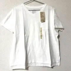 無印良品天竺編みVネック半袖Tシャツ白 ポケット付き