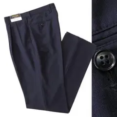 新品 JOINTURE 防シワ ヘリンボーンスラックス 79(M) 濃紺 メンズ