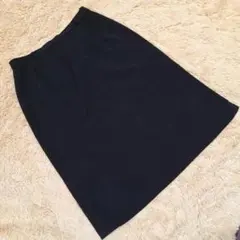 ミディ丈 タイト 台形 スカート【M】ブラック スーツ フォーマル ひざ丈
