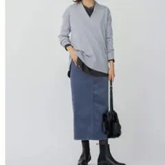 専用 23区 (3L）ウーステッドウール 重ね襟Vネックニット46