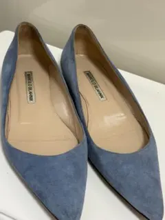 MANOLO BLAHNIK マノロブラニク BB フラット スエード ネイビー - メルカリ