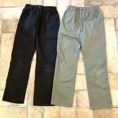 ニッセン⭐︎カーキ＆ブラック　ツイル生地　ロングパンツ 2色セット