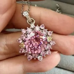 天然ピンクトルマリン スモークカット きらきら 925銀ネックレス 