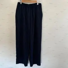 ネイビー ストライプ ワイドパンツ