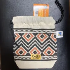 カルディ　フェアトレードコーヒーオリジナル巾着ポーチ ※巾着のみ