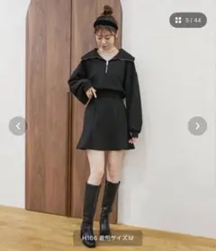 MAJESTIC LEGON ハーフジップミニワンピース