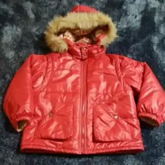 130cm 冬用ファー付ジャンパー 赤 インナー付き anyFAM