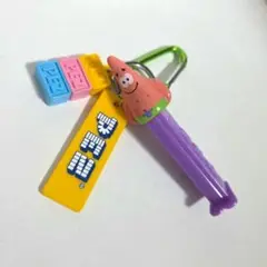 PEZ ペッツ スポンジボブ キーチャーム パトリック キーホルダー カラビナ