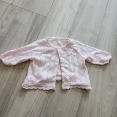 【美品】ピンク カーディガン 80cm 綿100%