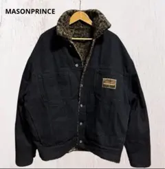 【MASONPRINCE】リバーシブルレオパード柄フェイクボア&デニムジャケット