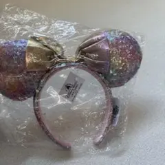 ミッキー耳カチューシャ ピンク ゴールド ラメ