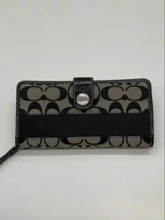 COACH モノグラム柄 長財布 ベージュ ブラック　レディース
