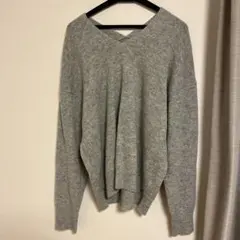 コーエン　 グレー Vネック 長袖ニットセーター