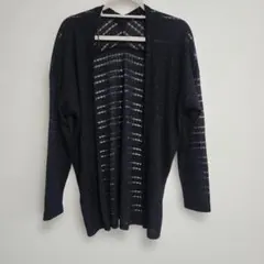 AZUL BY MOUSSY ストライプ柄シアー カーディガン ブラックのサムネイル