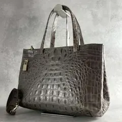 未使用級極美品★FURLA クロコ型押し 2way トートバッグ A4可 784