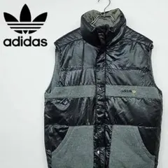 【古着】アディダス 刺繍ロゴ リバーシブル ダウンジャケット ベスト
