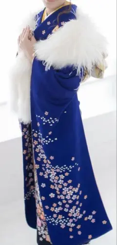 加賀友禅 振袖 桜柄 青紫グラデーション - メルカリ