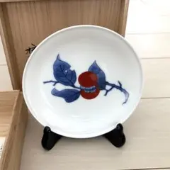 十四代柿右衛門 錦絵 花鳥紋飾り皿 共箱 皿立て付 送料込み260531