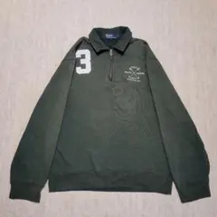 ラルフローレン ハーフジップ スウェットトレーナー 襟付 90sビンテージ