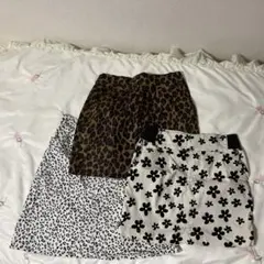 ギャル 柄物 タイトスカート 三点セット
