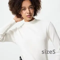 ユニクロ　リブハイネックT　長袖