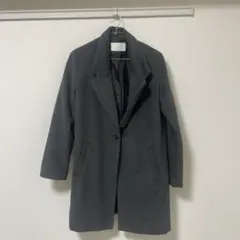グレー チェスターコート シングルボタン