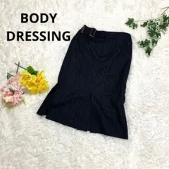 BODY DRESSING Deluxe ストライプ膝丈スカート ベルト付