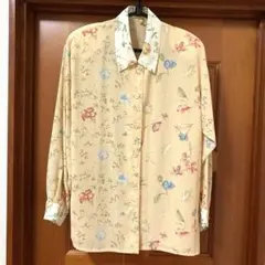 新年お値下げ❗️花柄長袖ブラウス ジャケット　ベージュ
