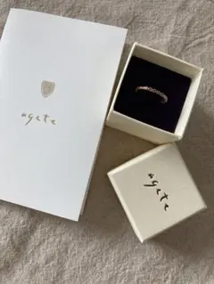 N❗ageteアガット 7号 フリル ダイヤ ハーフ エタニティ N❗ageteアガット 7号 フリル ダイヤ ハーフ エタニティ N