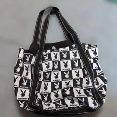 PLAYBOY トートバッグ モノクロ
