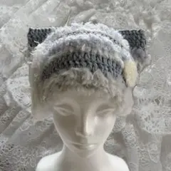 猫耳ニット帽 ウィッシュコア 羽 天使界隈 ハンドメイド
