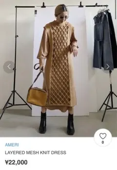 ※セール中※LAYERED MESH KNIT DRESS