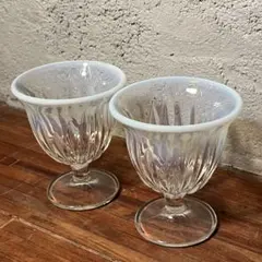 希少】アイスクリームコップ 氷コップ 手吹きガラス アンティーク 大正